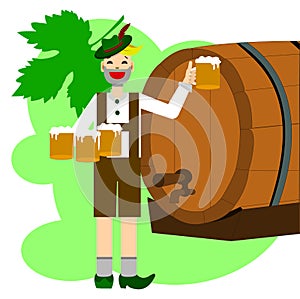 Man and beer in the Octoberfest