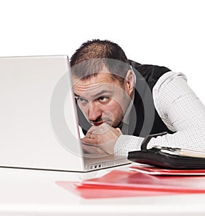 Man behind an office desk