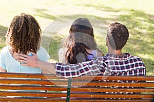 Man being unfaithful in the park