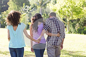 Man being unfaithful in the park