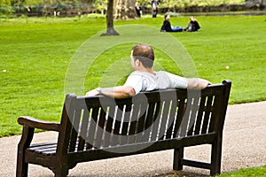 Man in bench