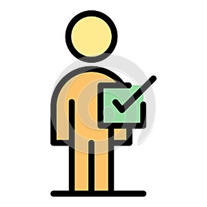 Man benchmark icon vector flat