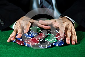 Man betting on the casino photo