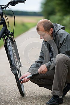 Man with bicycle