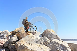 The man with bicycle