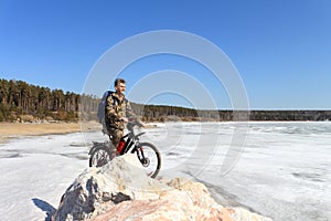 The man with bicycle