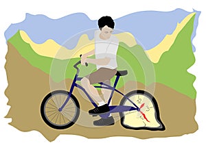 Man with bicycle