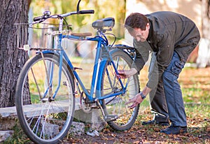 Man and bicycle