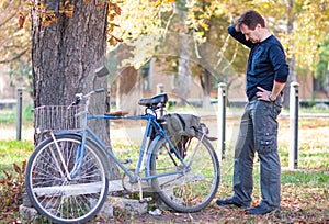 Man and bicycle