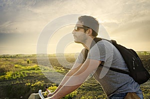 Man with bicycle