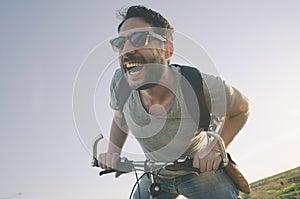 Man with bicycle