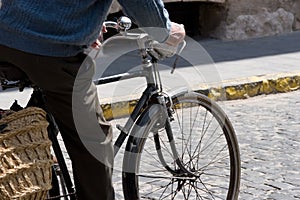 Man with bicycle