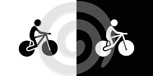 Man on bicycle icon Isolated flat vector in outline