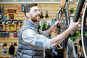 Man at the bicycle shop