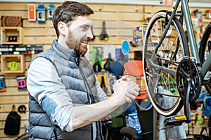 Man at the bicycle shop