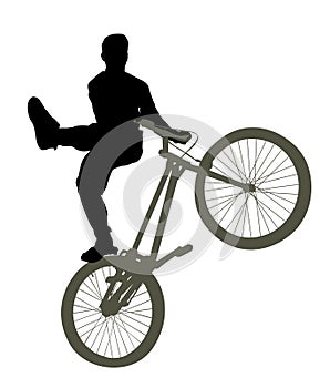 Man on bicycle silhouette