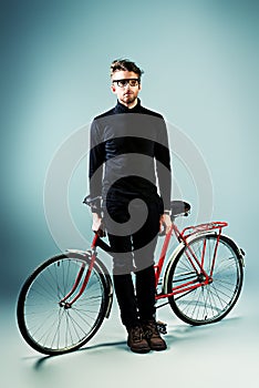 Man with bicycle