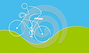 Man on a bicycle vector