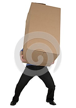 Man and big carton box