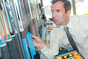 Man at billiard shop