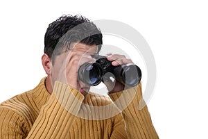 Man with binoculars