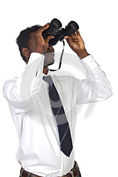 Man with binoculars