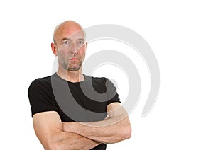 Man in black teeshirt posing photo