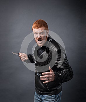 Man with a blade in his hands