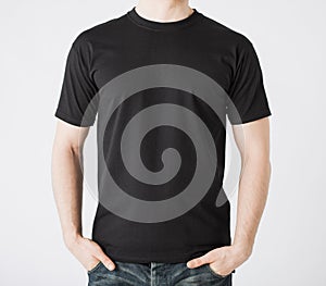 Man in blank t-shirt