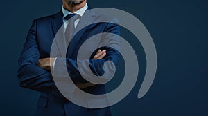 The man in blue suit.AI generated image