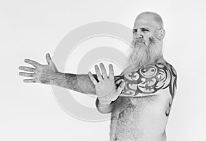 Man Body Paint Tatto Concept photo
