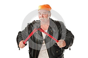 Man with bolt cutter photo
