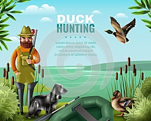 Duck Hunting Illustration photo