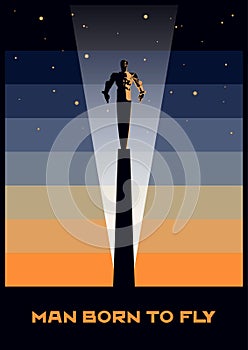 Man born to fly Space Poster