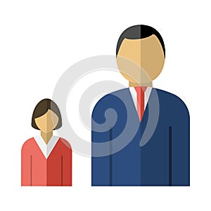 Man Boss With Subordinate Lady Icon