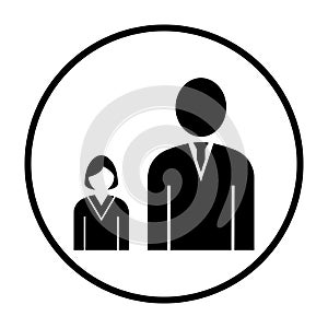 Man Boss With Subordinate Lady Icon