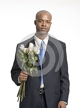 Man with a bouquet