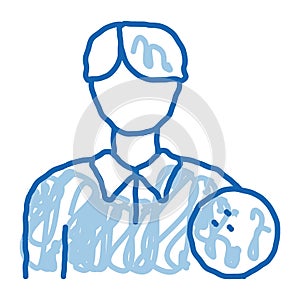 Man Bowling Gamer doodle icon hand drawn illustration