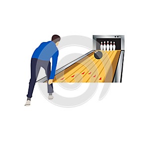 Man bowling vector on white