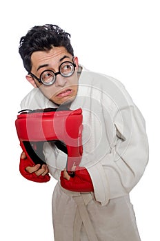 Man boxer isolated on the white