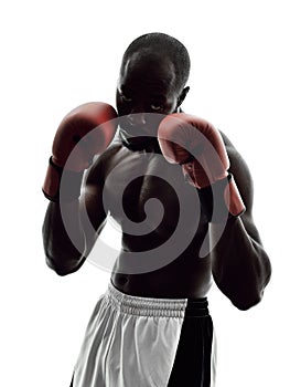 Man boxers boxing isolated silhouette