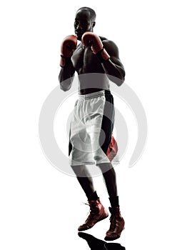 Man boxers boxing isolated silhouette