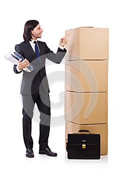 Man with boxes