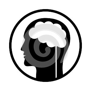 Man with brain abstract symbol for Infographic