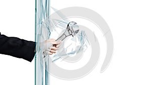 Man breaking glass