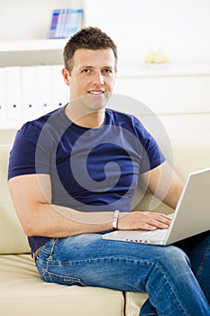 Man browsing internet