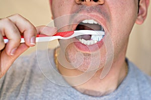 Man Brushing His Teeth