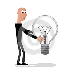 Man with bulb