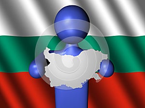 Man with bulgaria map on flag