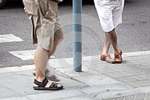 Man at bus stop